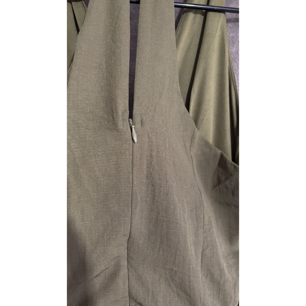 Lulus In the City Surplice Jumpsuit Womens Medium Olive Green Lined Sleeveless - Picture 15 of 16